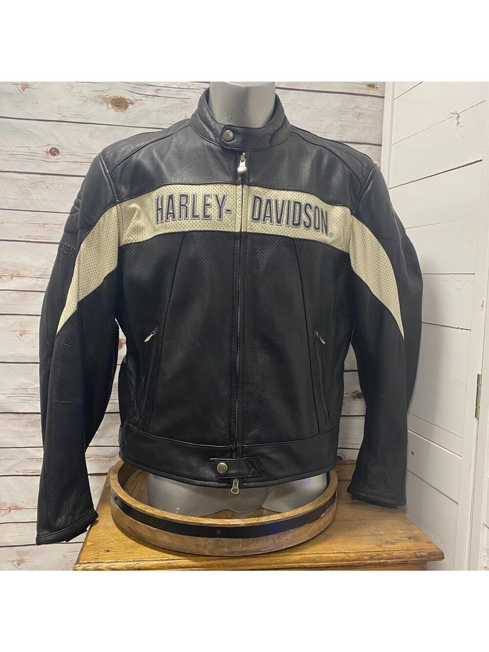 VTG Leather Harley Davidson An American Legend Jacket Coat Ladies Women's 2XL